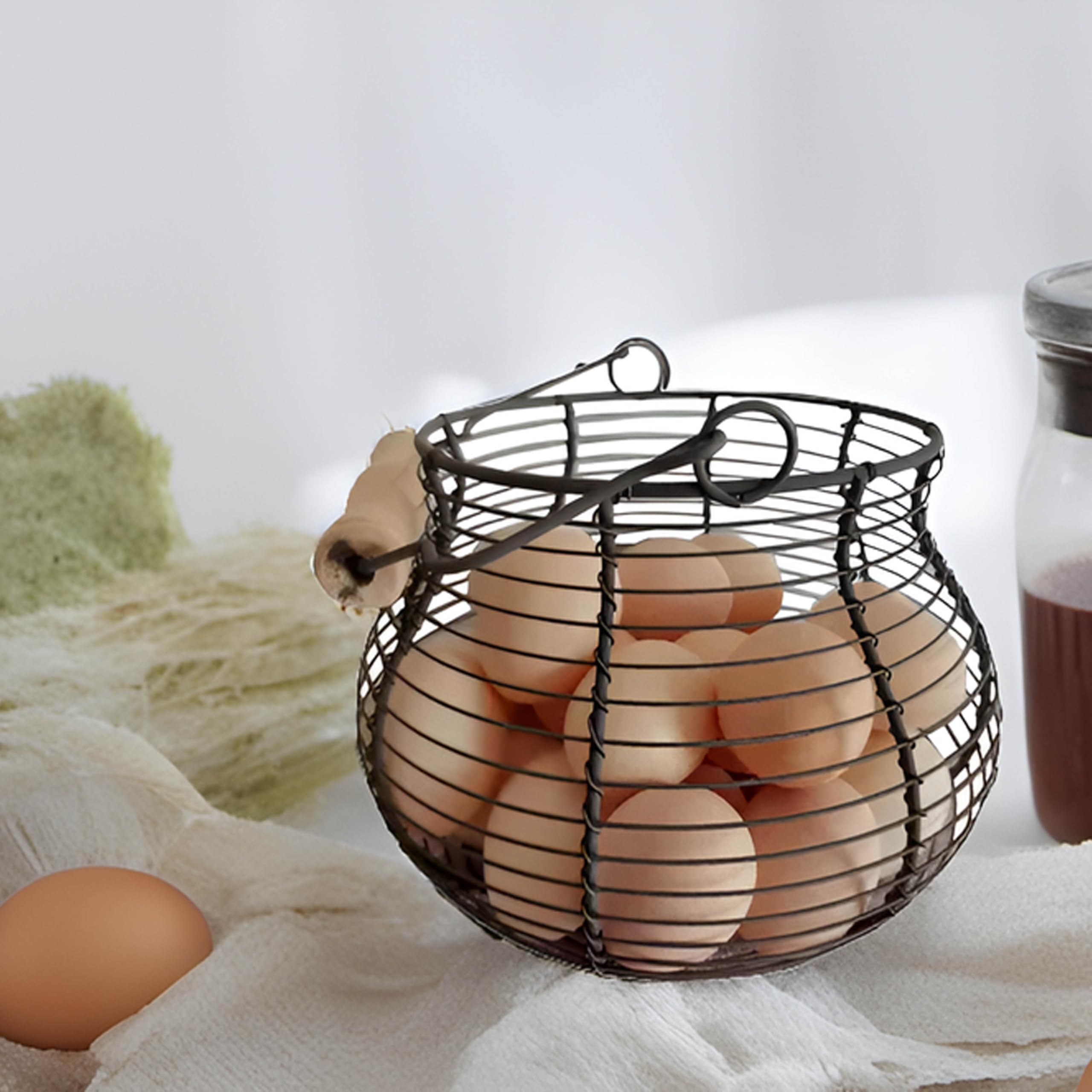 LINCOUNTRY farmhouse decor egg basket doubles as a centerpiece