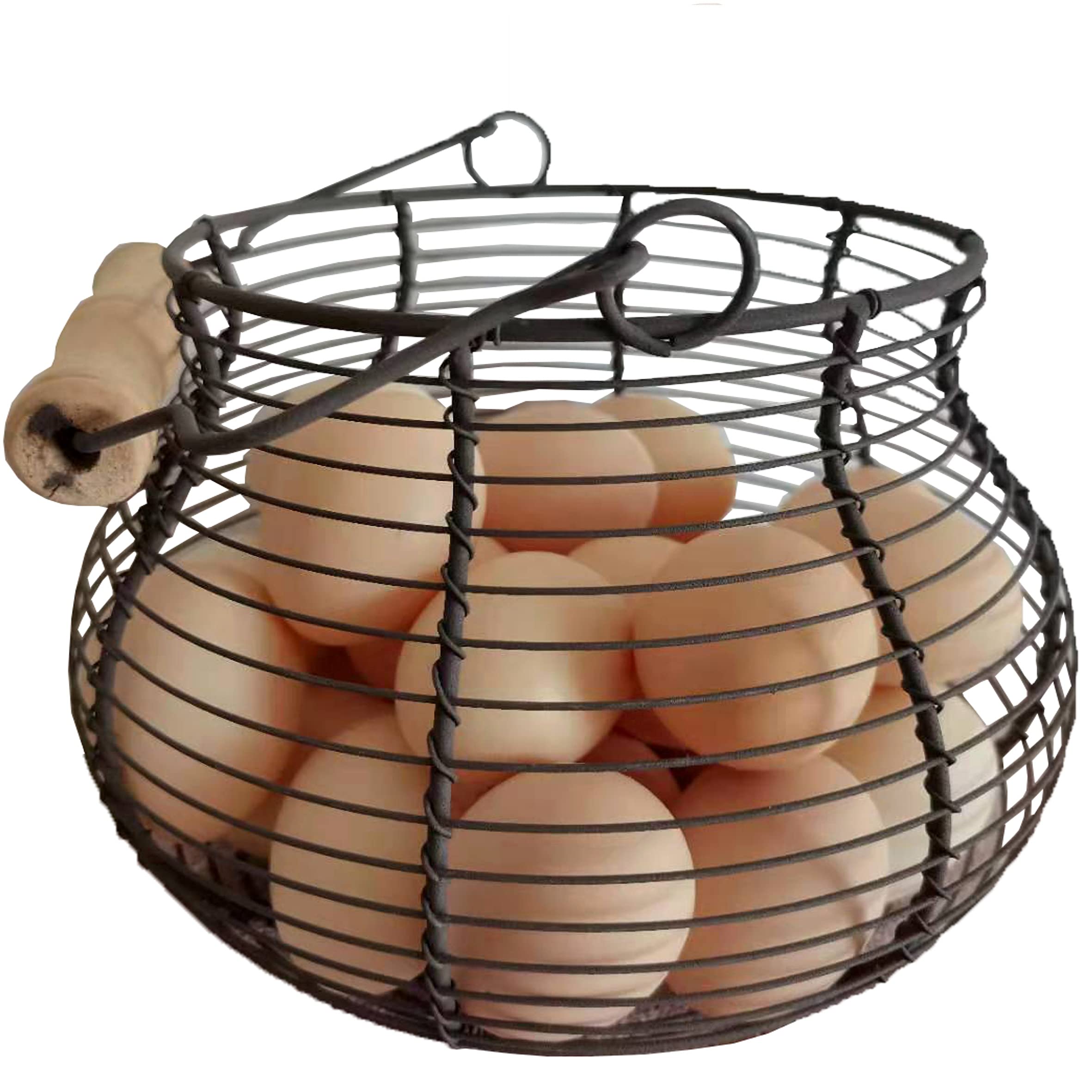 LINCOUNTRY egg basket with handle on kitchen counter for easy egg gathering