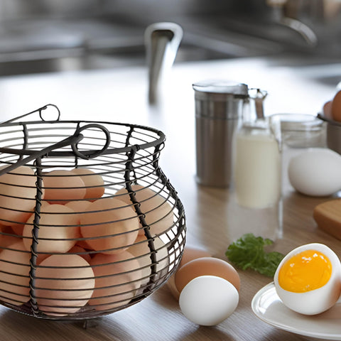 LINCOUNTRY vintage-style wire egg basket for fresh eggs storage