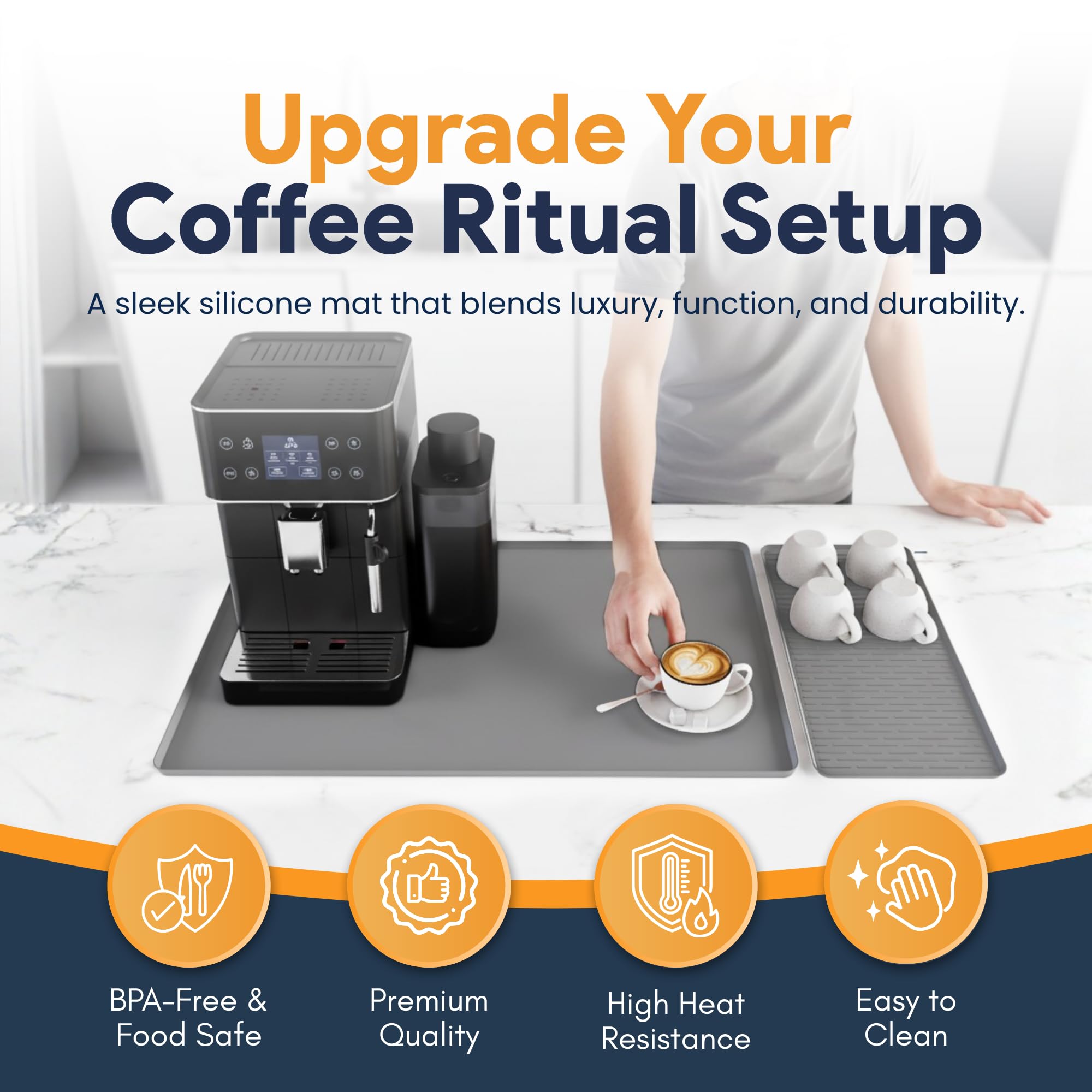 Includes two silicone coasters for mugs and cups