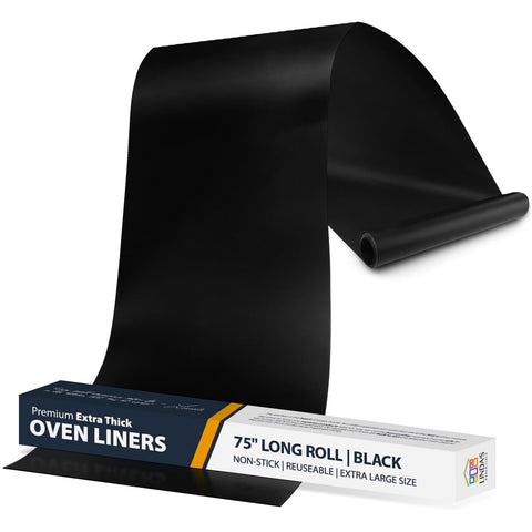 Linda's Essentials oven liner shields the bottom from spills on a 17x75-inch surface.