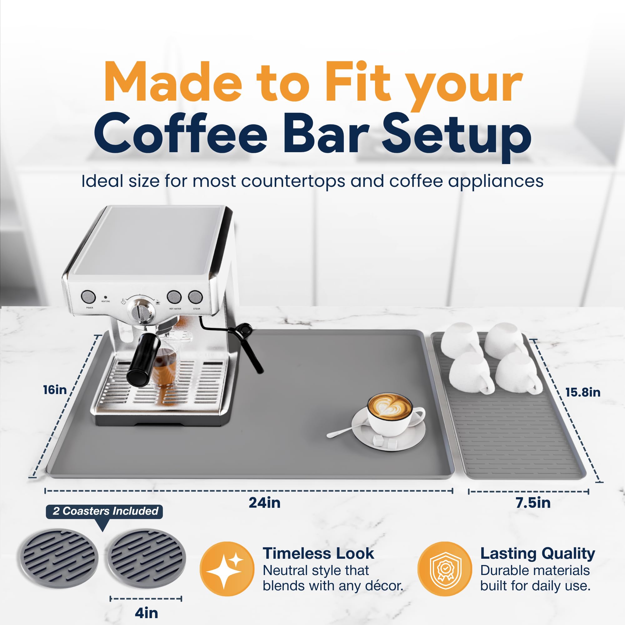 Non-slip base prevents sliding of the espresso station during use