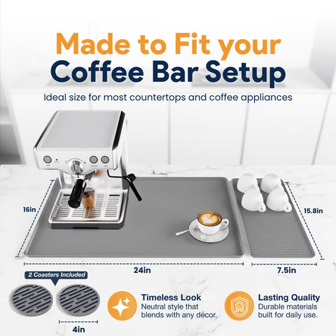 Non-slip base prevents sliding of the espresso station during use