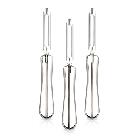 Linden Sweden Jonas peeler with ergonomic handle provides comfortable grip for precise peeling.