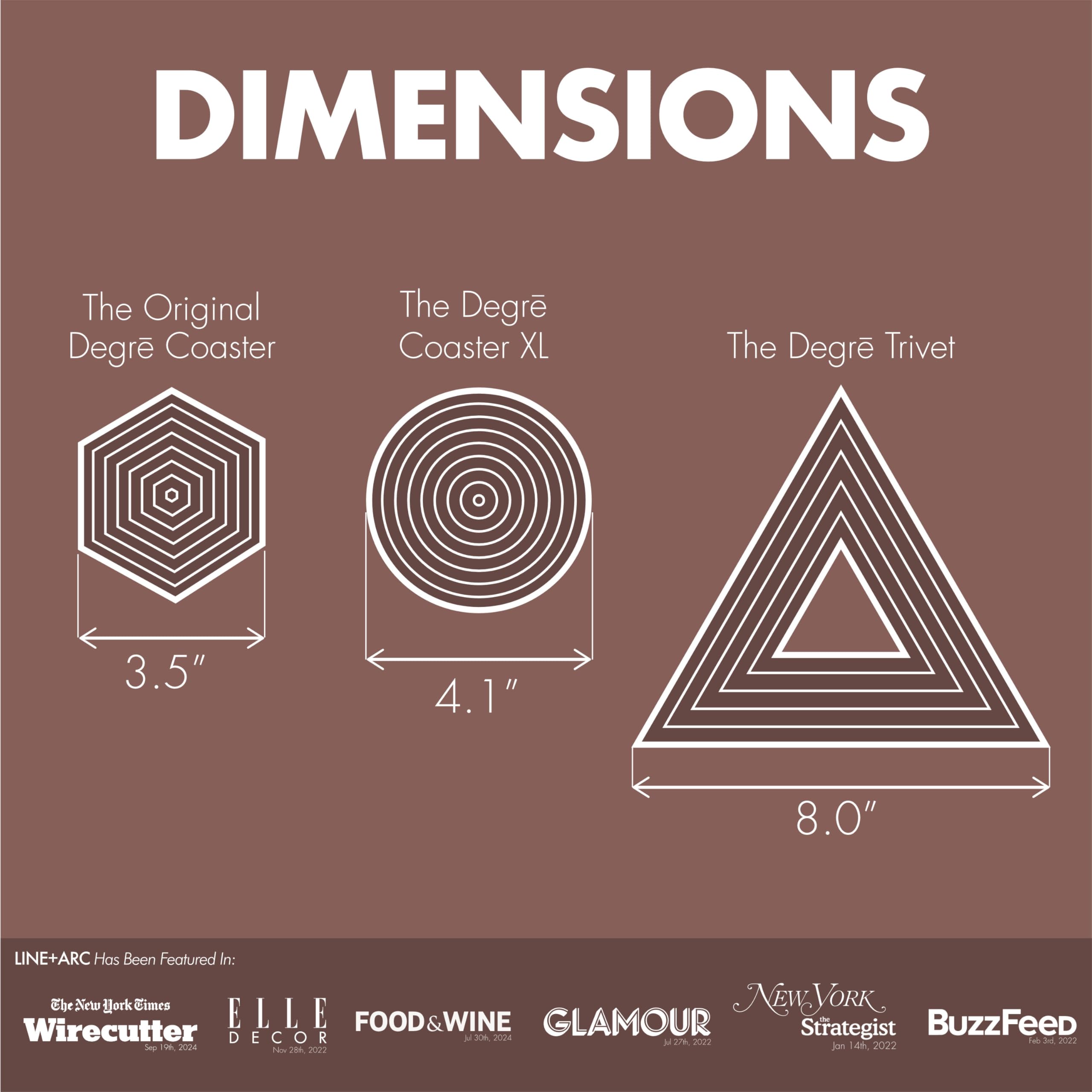 LINE+ARC Degrē XL coaster in three cohesive colors developed by Grace Lew.