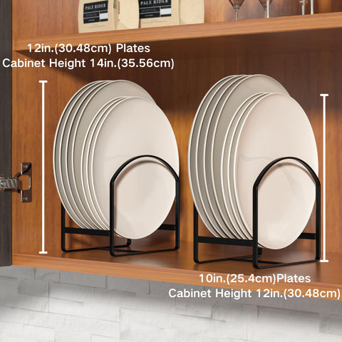 LINFIDITE kitchen dish storage rack demonstrates efficient cabinet organization for daily dinnerware.