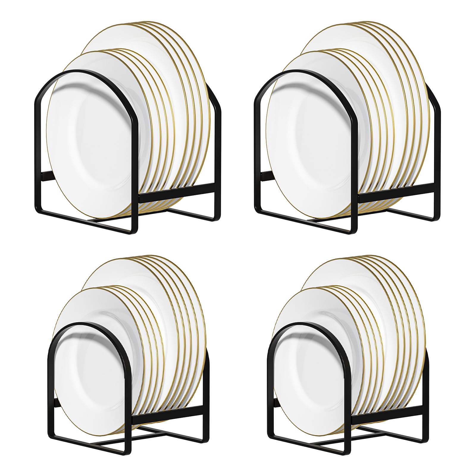 LINFIDITE plate holder large assembly keeps 8-12 inch plates neatly organized in cabinet.