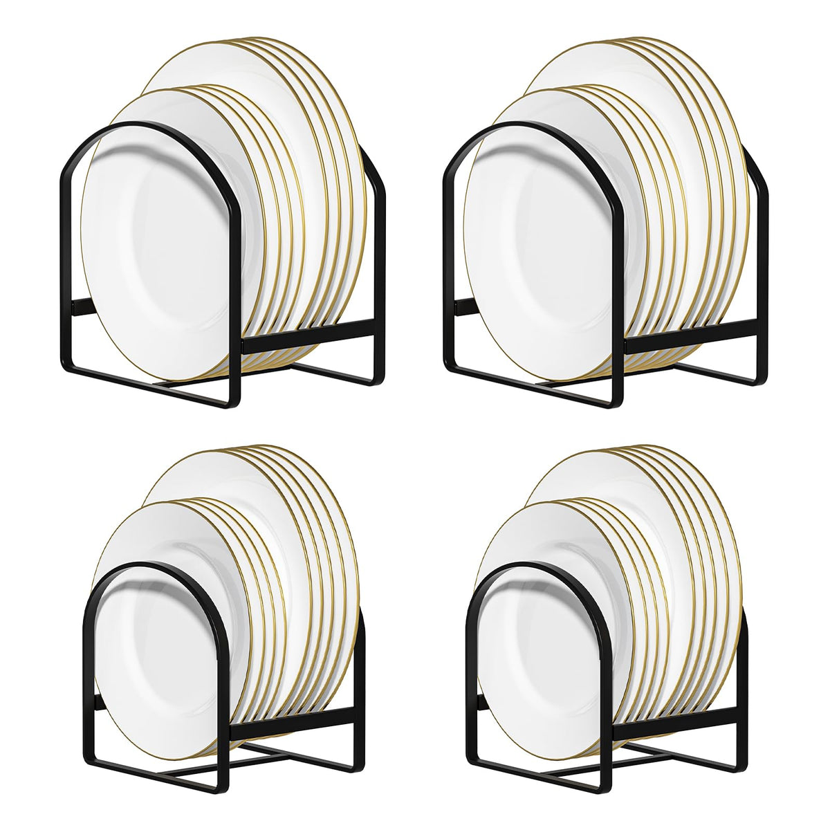 LINFIDITE plate holder large assembly keeps 8-12 inch plates neatly organized in cabinet.