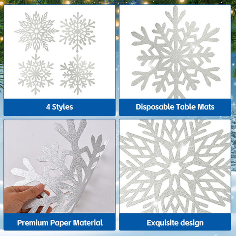 Lingringdcy snowflake placemat gold pattern 4 creates cohesive party setting