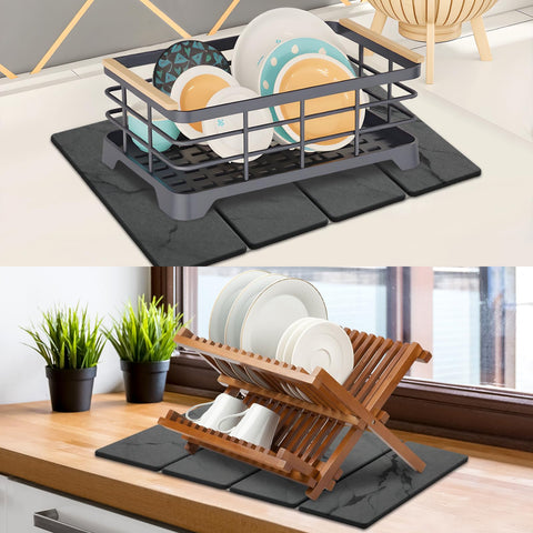 Linidcoud marble-inspired drying mat enhances kitchen aesthetics while drying items