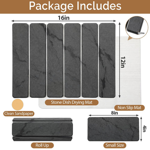 Linidcoud small 8x4 stone drying mat as compact coaster or soap mat