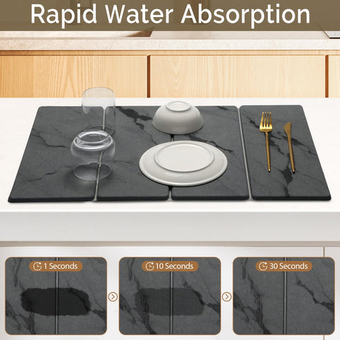 Linidcoud close-up of marble-pattern stone drying mat highlighting texture and style