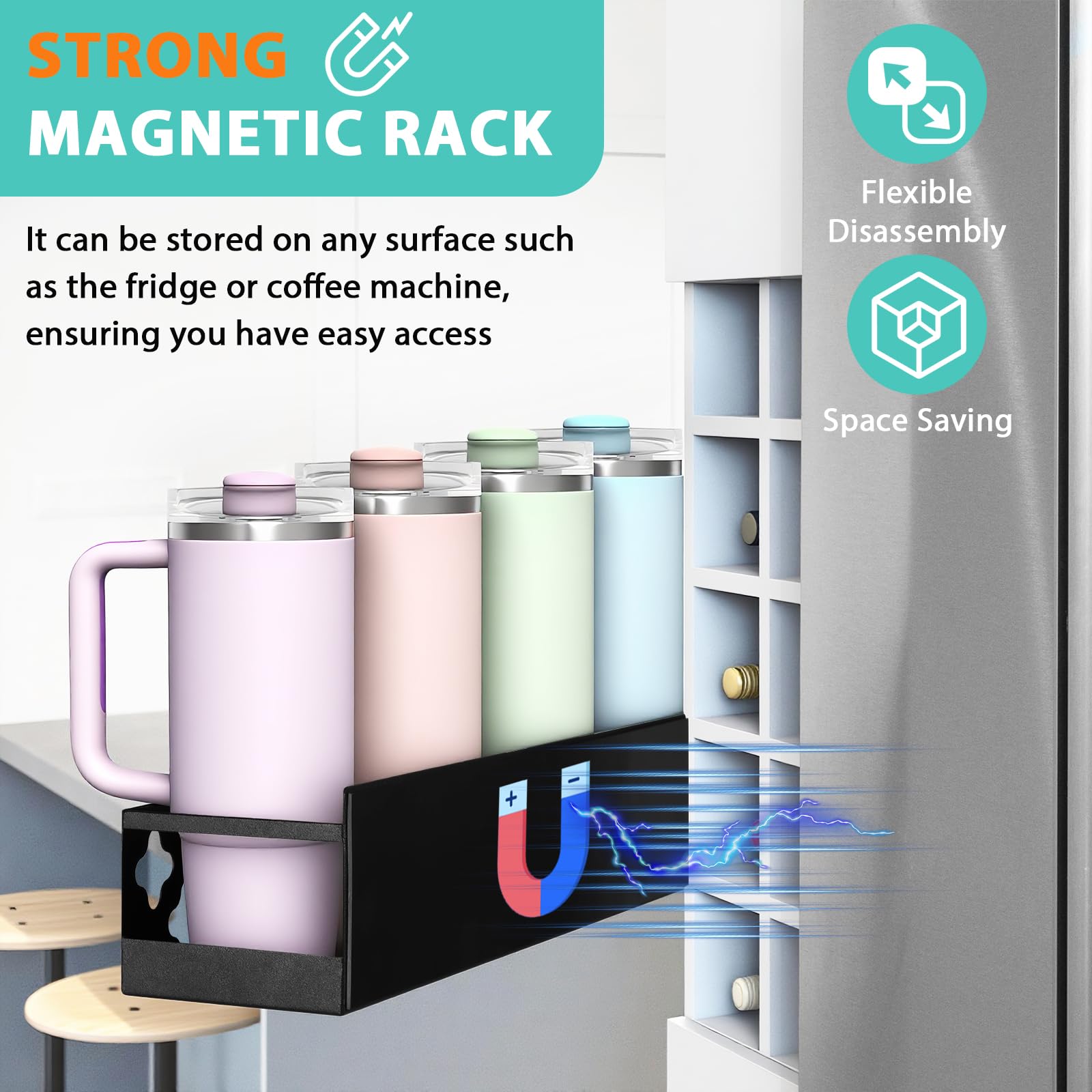 Linidcoud straw storage rack keeps straws tidy and within reach.