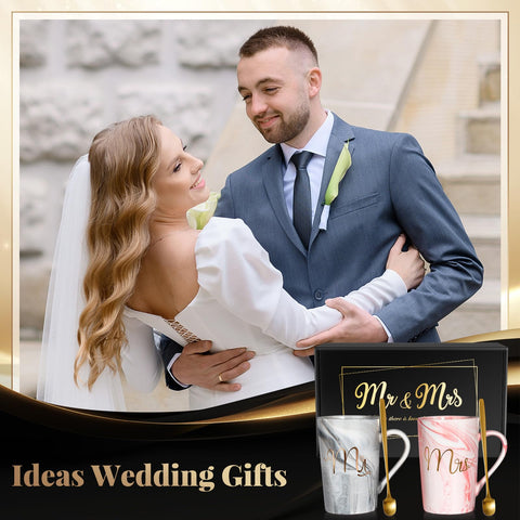 Linkax gift box with Mr and Mrs mugs offers a ready-to-give wedding keepsake.