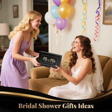 Linkax matching spoons accompany the mugs for a coordinated bridal shower treat.
