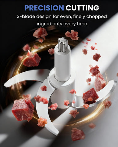 LINKChef small chopper bowl collects ingredients for easy transfer.