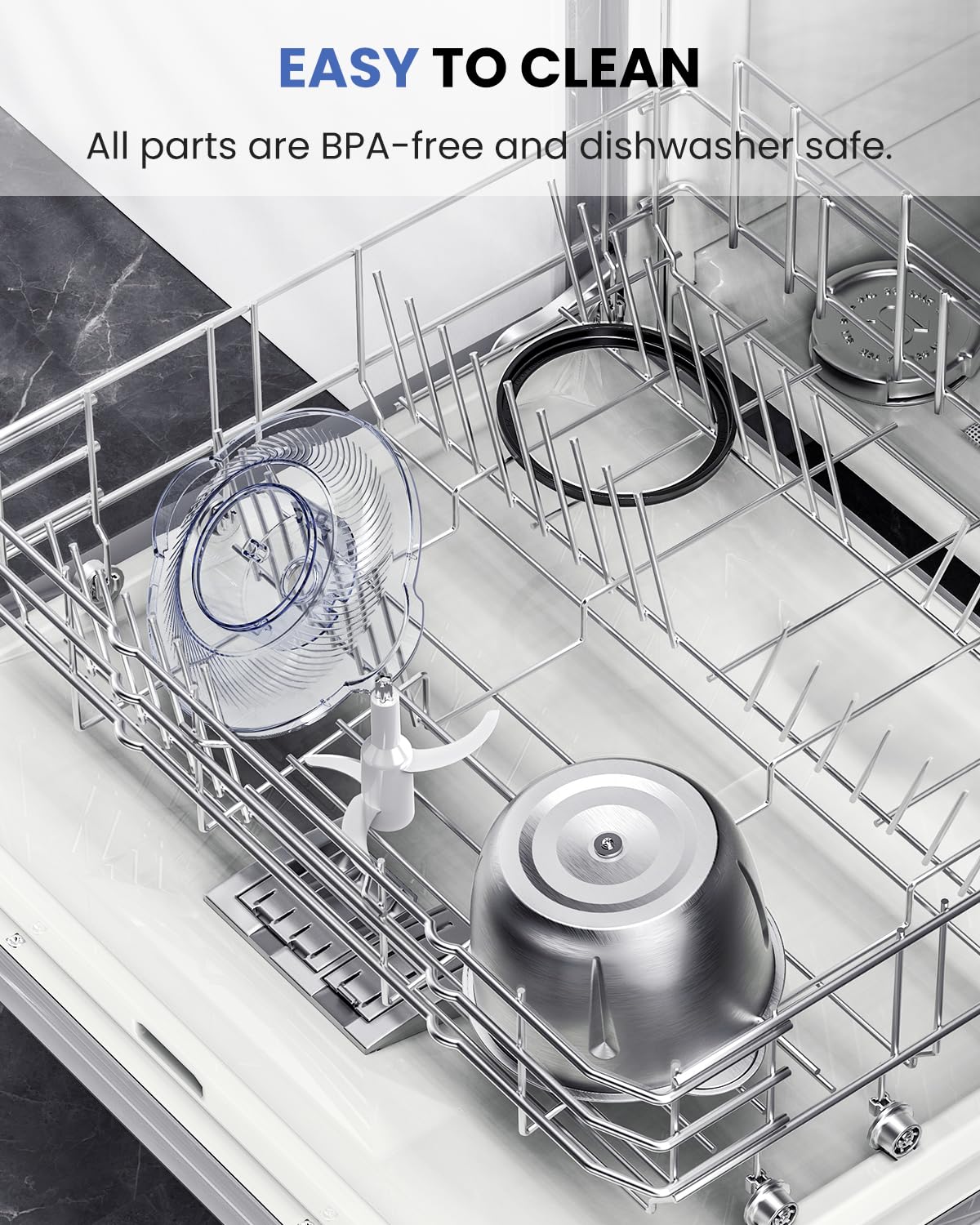 LINKChef dishwasher-safe parts simplify cleaning after meals.