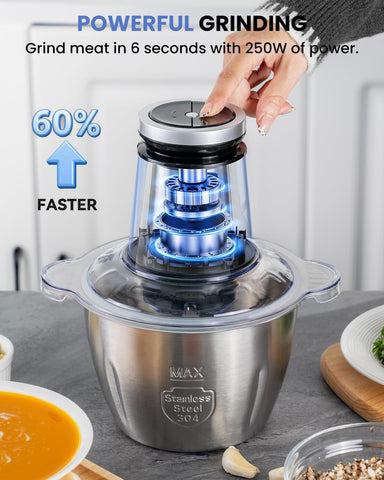 LINKChef 10-cup bowl shown, dishwasher-safe for easy cleanup.