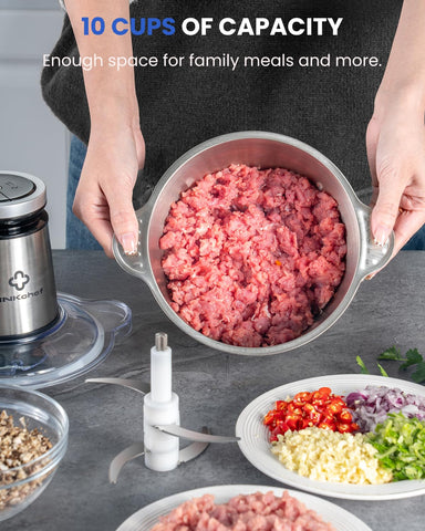 LINKChef 4D blades slice vegetables evenly and quickly.