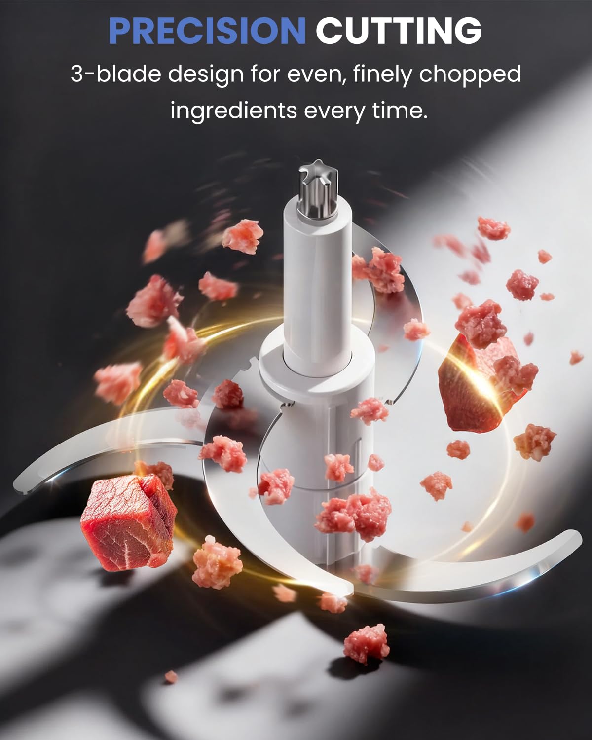 LINKChef 600W motor powers fast chopping and pureeing tasks.