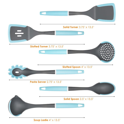 LINKLIFE silicone solid turner with ergonomic handle for safe cooking