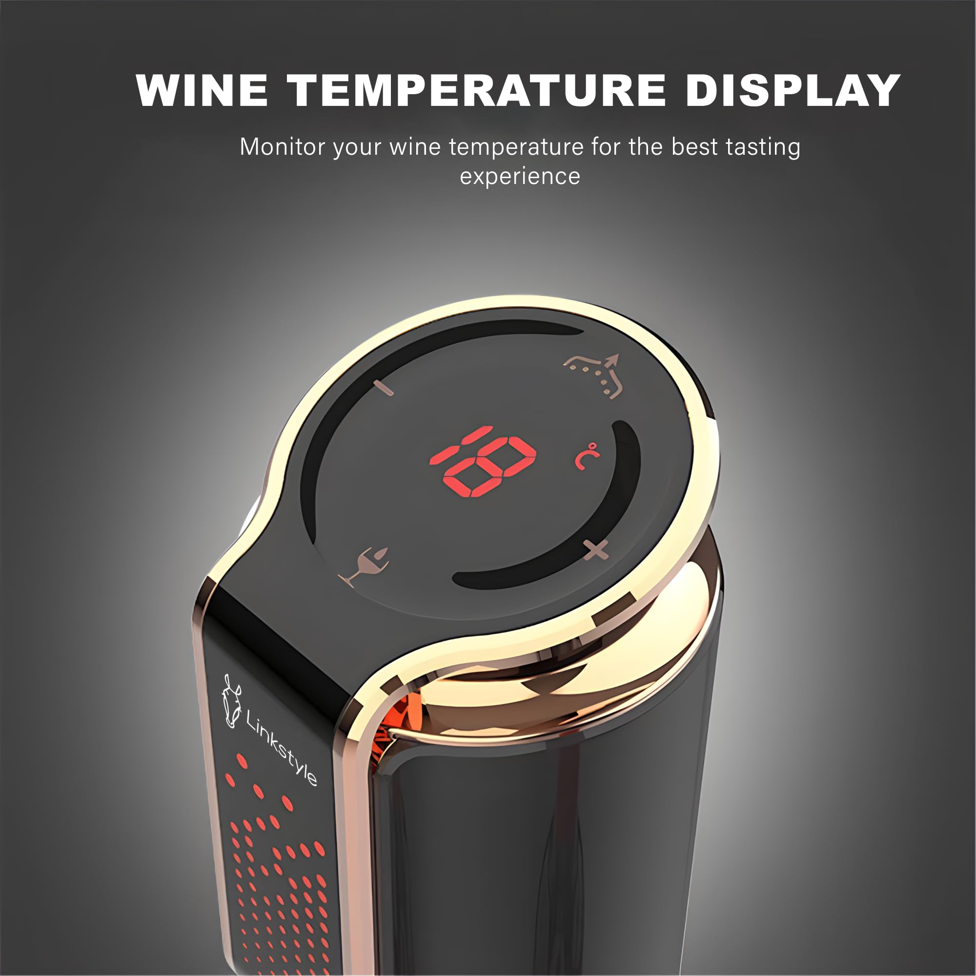 LINKSTYLE VINOWAKE Triovino LED display for simple control at a glance.