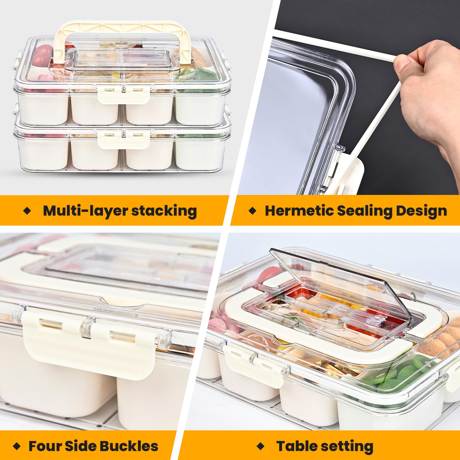 LinnsCollection divided tray with eight compartments for tidy snack separation