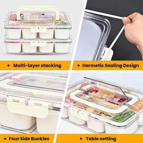 LinnsCollection divided tray with eight compartments for tidy snack separation