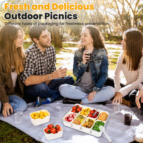 LinnsCollection portable handle snack tray easy to carry on outings