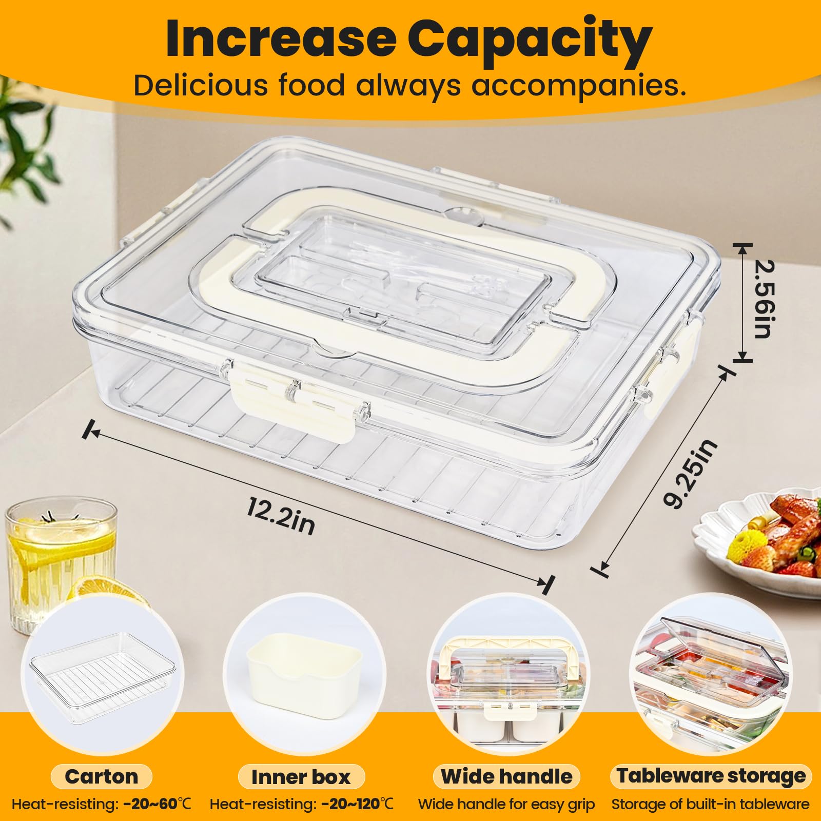 LinnsCollection snackle box container with lid for secure travel storage