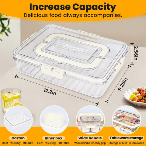 LinnsCollection snackle box container with lid for secure travel storage