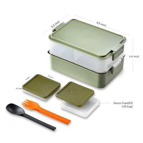 Linoroso bento box transforms into a single container for snacks