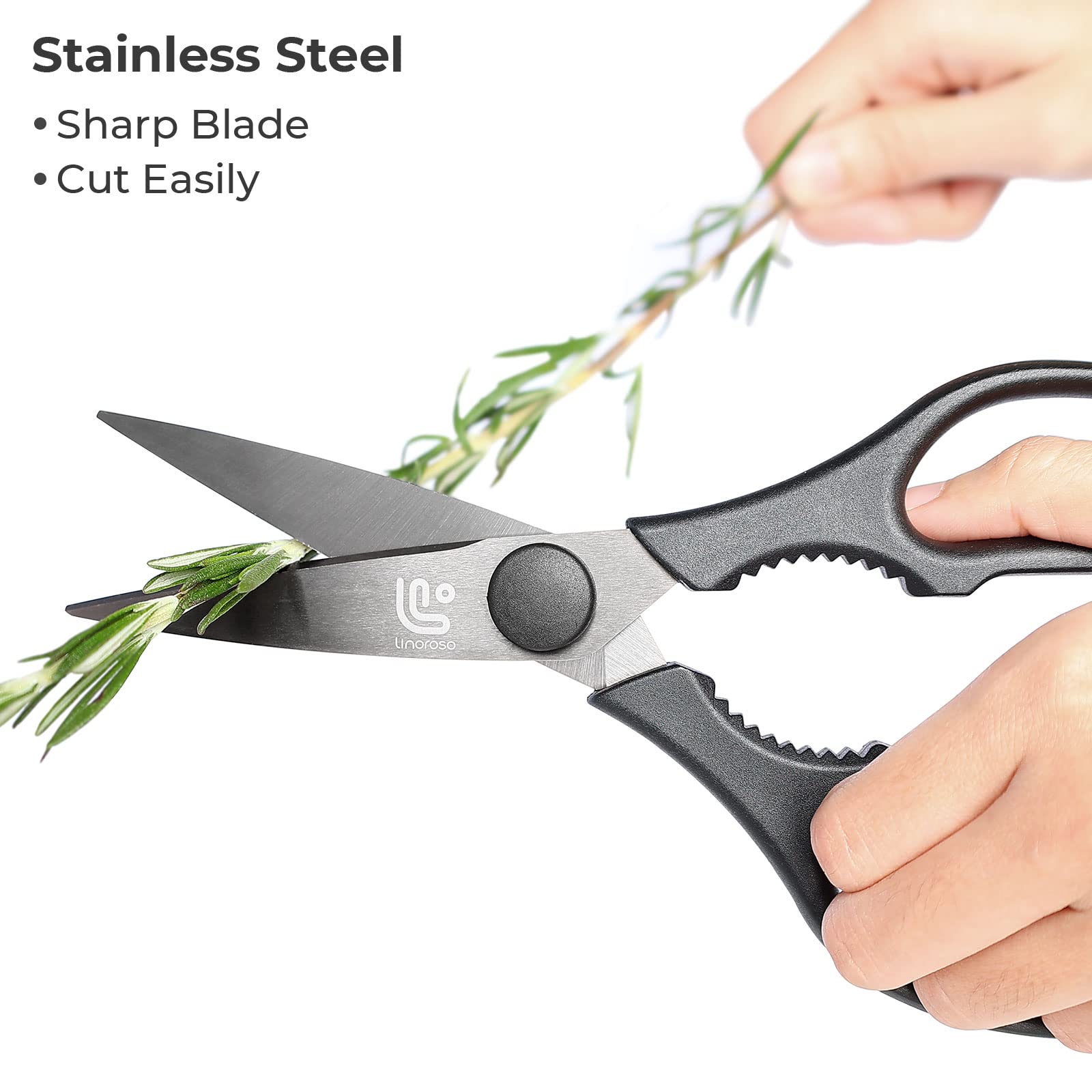 Linoroso Japanese steel 4034 blades, rust resistant for long-lasting use.