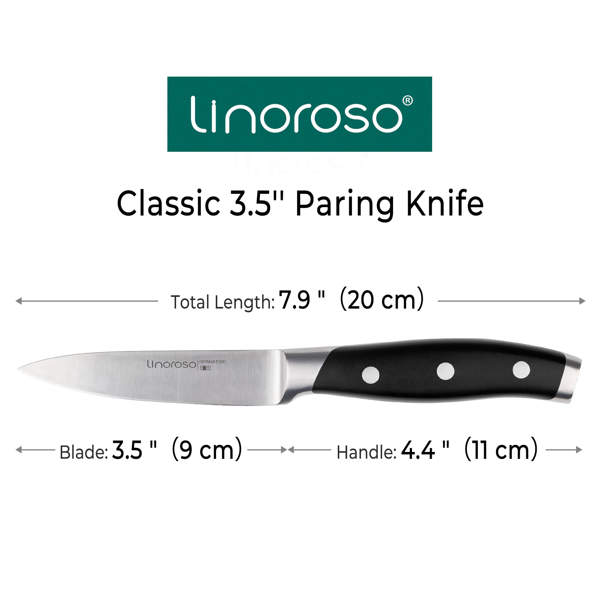Linoroso Paring Knife ideal for garnish work and fine mincing