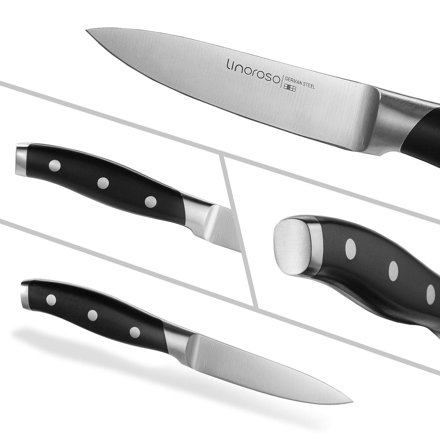 Linoroso Paring Knife straight-edge design enables precise trimming