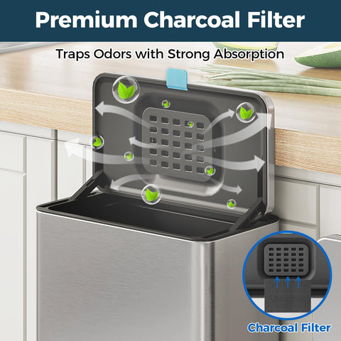 LINSSEN activated charcoal odor filter traps smells for a fresher kitchen
