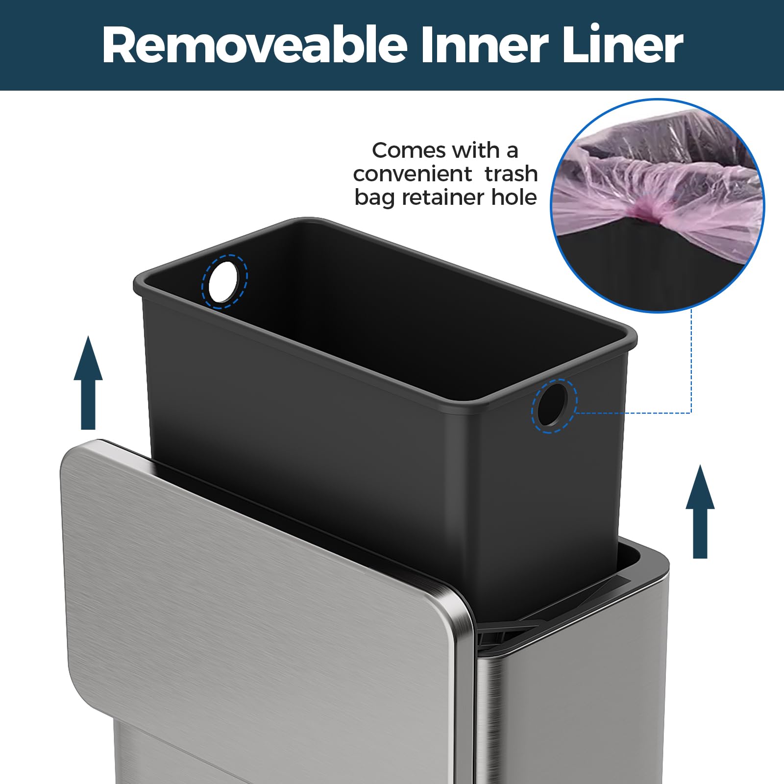 LINSSEN dual opening modes provide flexible lid access for quick waste disposal