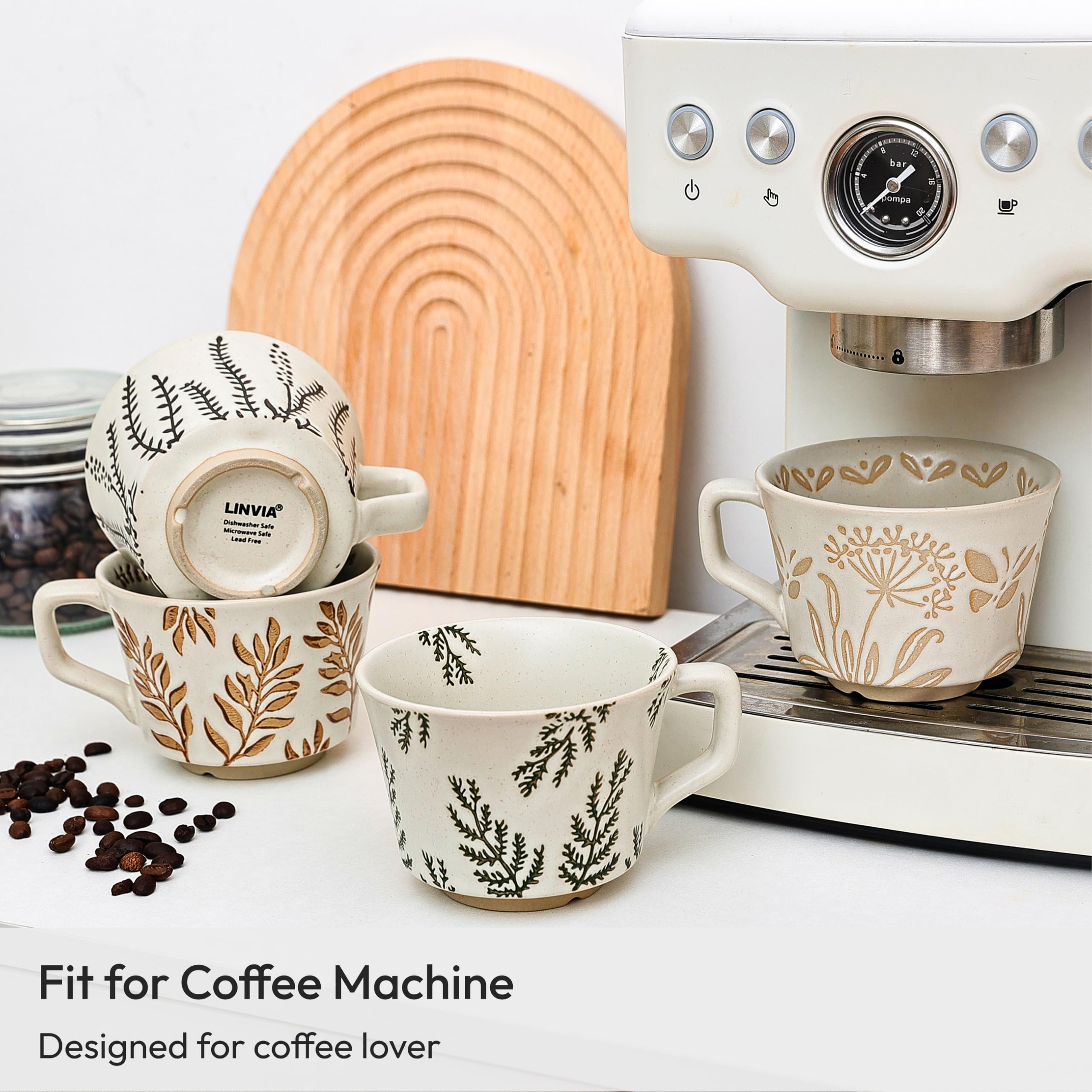 LINVIA 12 oz capacity leaf mug keeps drinks warm through sips