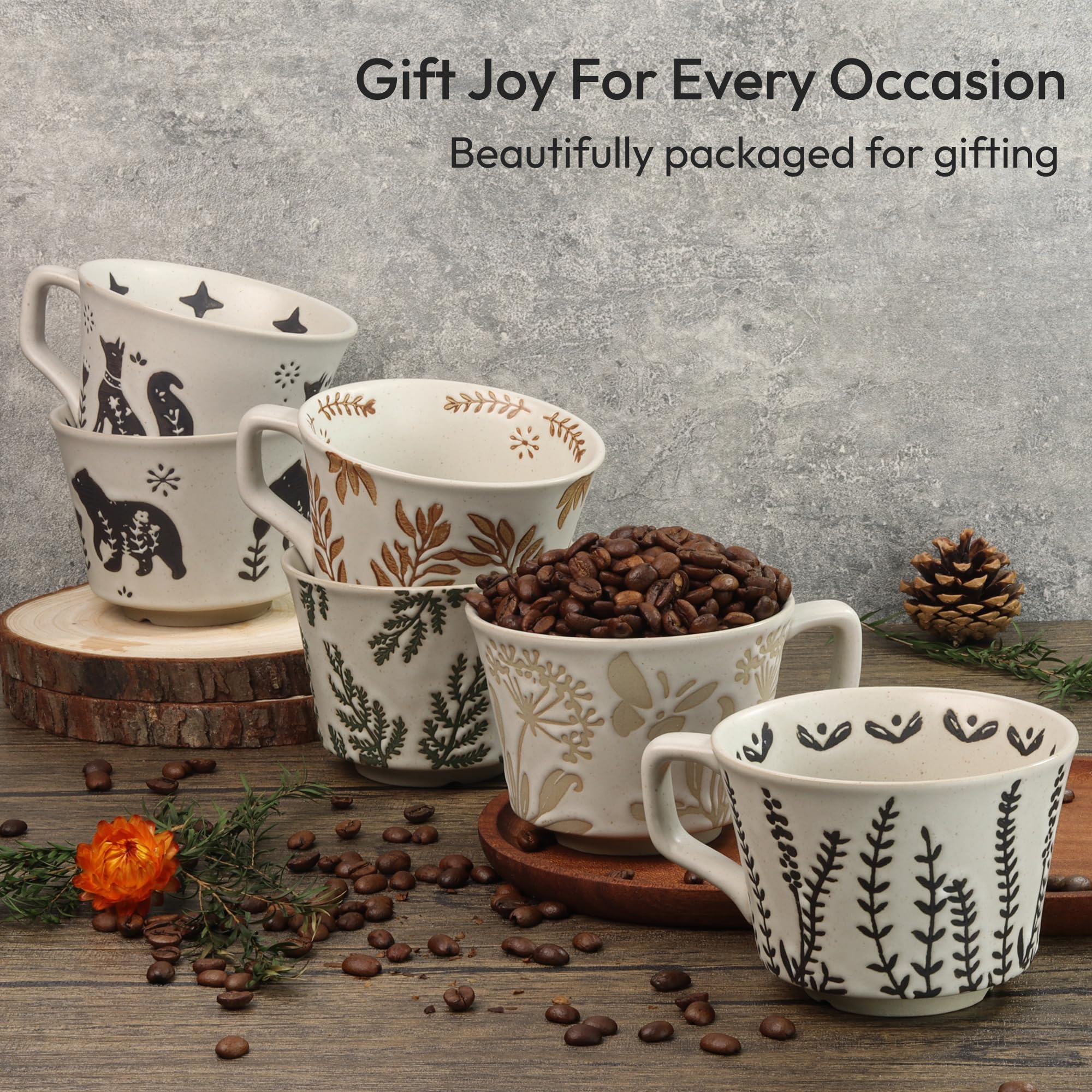 LINVIA 12oz stoneware mug designed to keep beverages warm