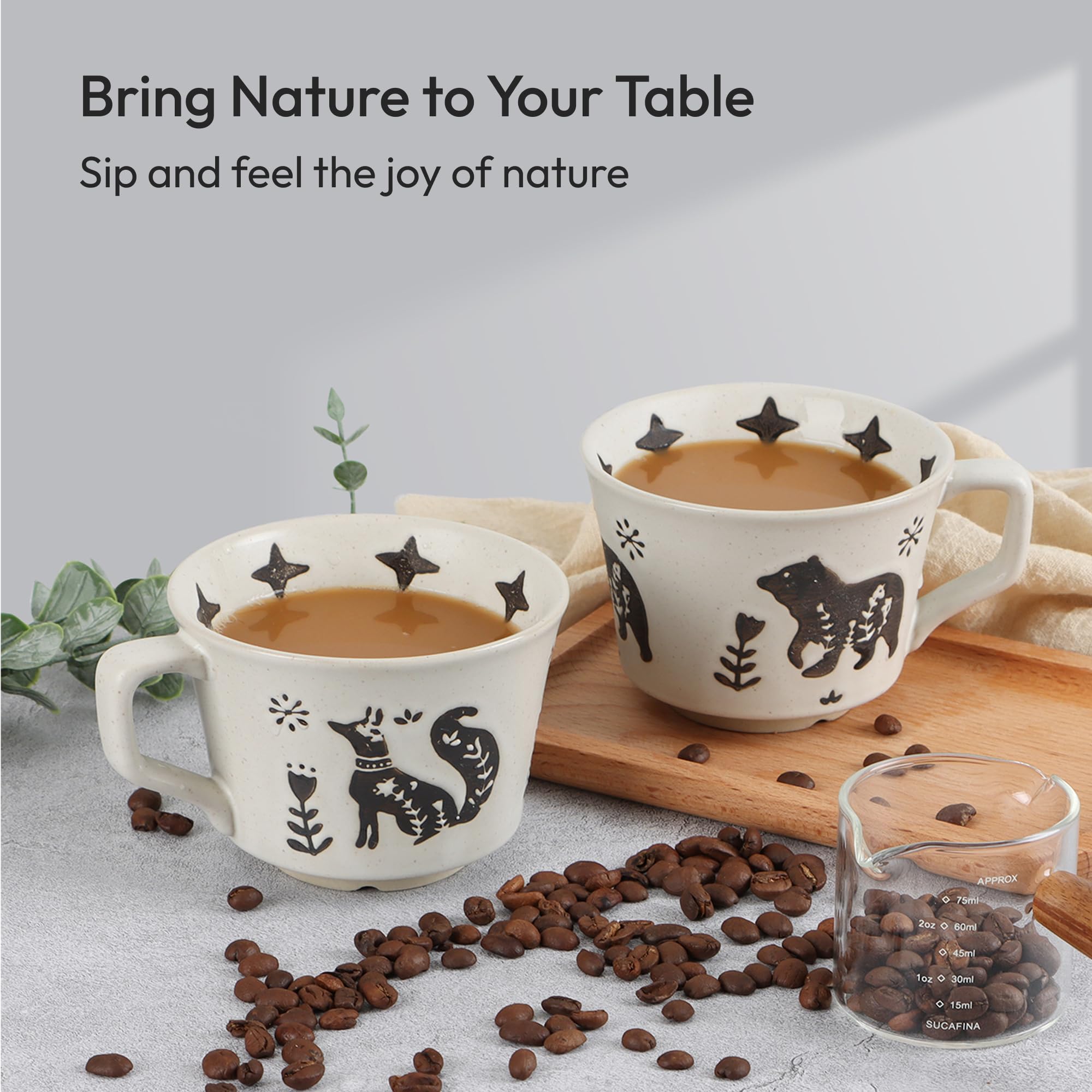 LINVIA Fox mug packaging display highlights premium packaging.