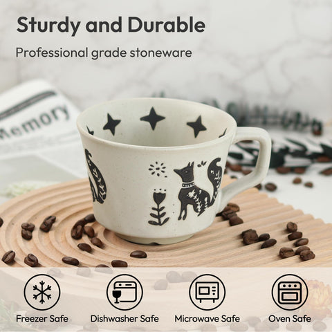 LINVIA Fox mug pattern close-up showing nature-inspired design for stylish moments.