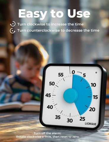 LIORQUE kids timer runs on batteries and never ticks, minimizing distractions.