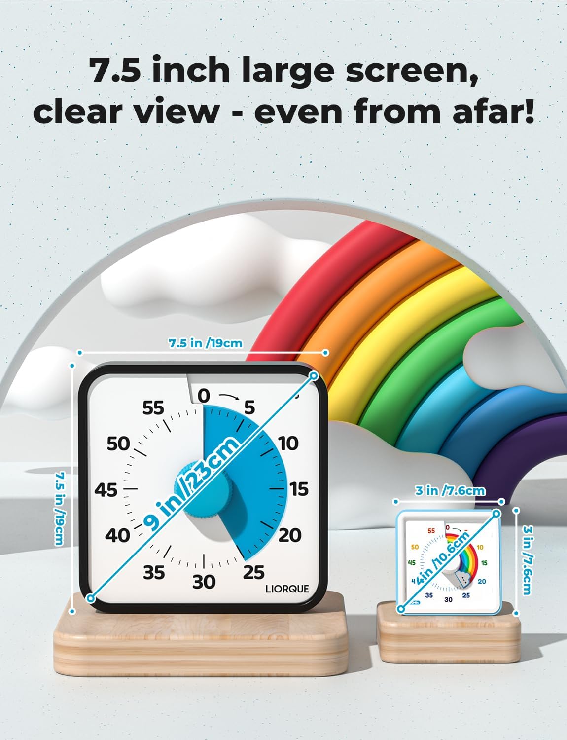 LIORQUE visual timer helps focus during study blocks with clear visual cues.
