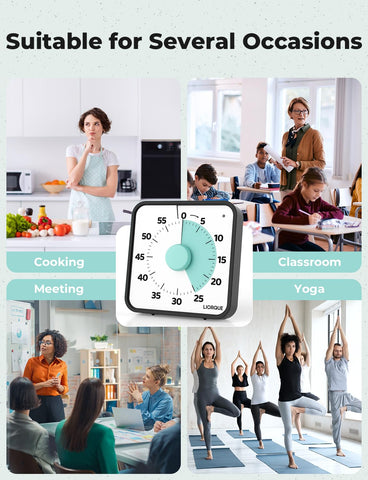 LIORQUE visual timer placement options for magnetic, desk, or wall use