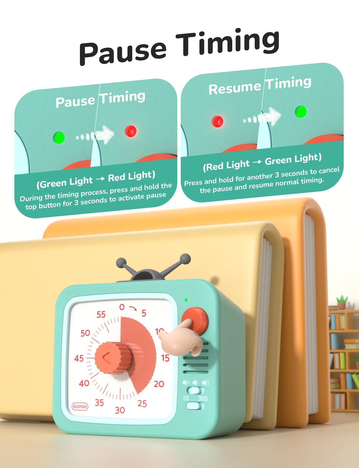 LIORQUE Visual Timer operates quietly, ideal for focused work.