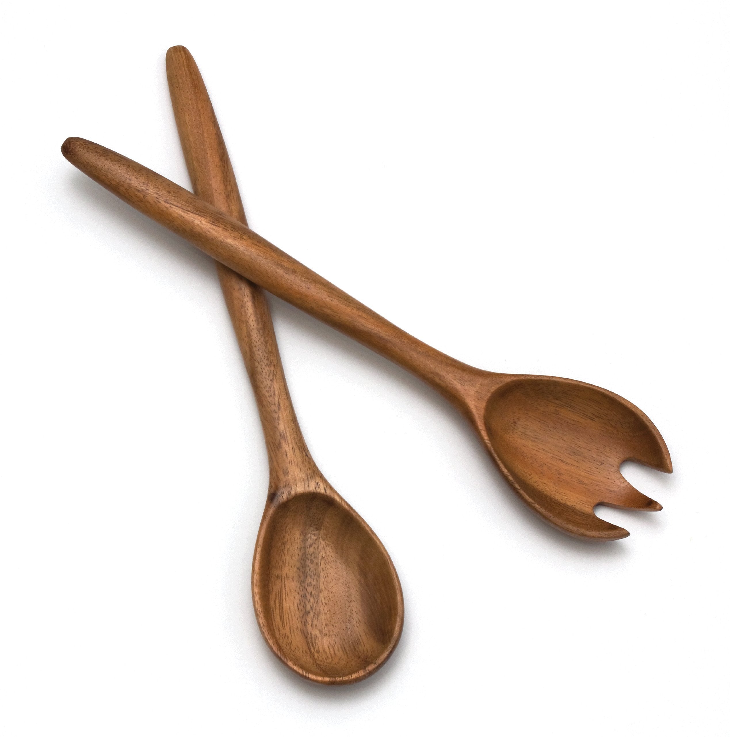 Lipper International 1188 acacia oblong salad servers set for easy daily serving.