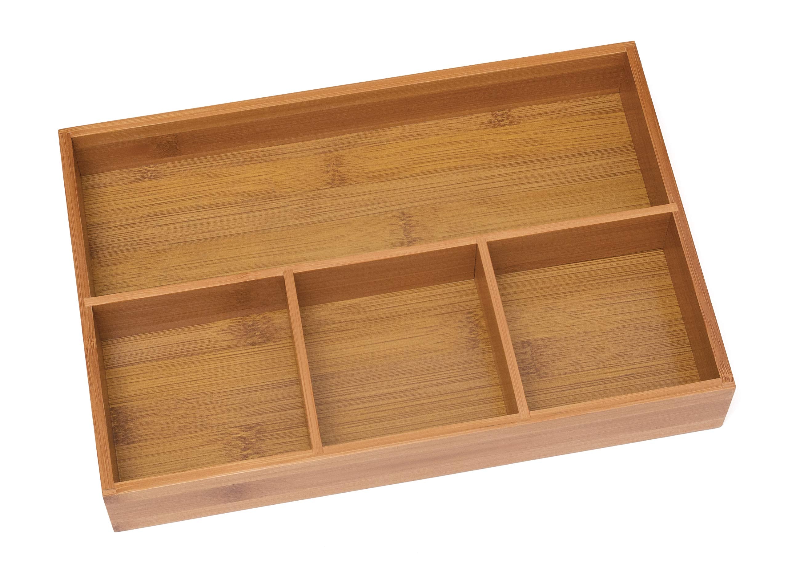 Lipper International 824 bamboo four-compartment tray for drawer organization