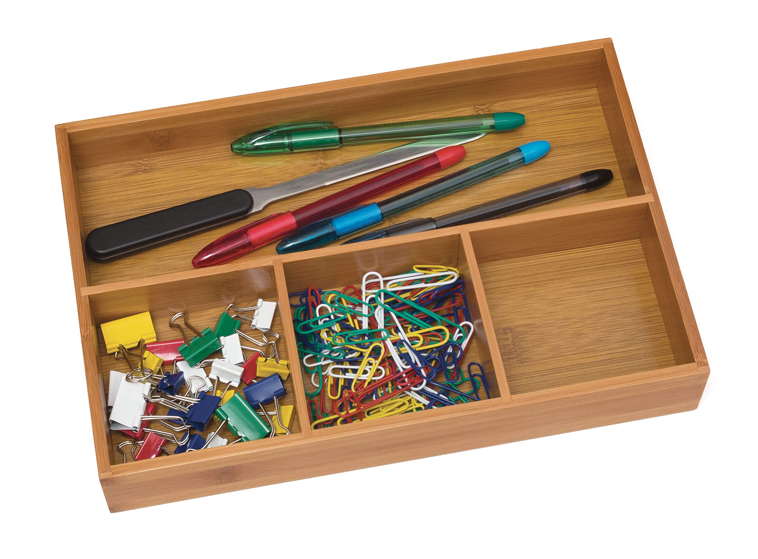 Lipper International 824 bamboo wood organizer for desk or cabinet storage