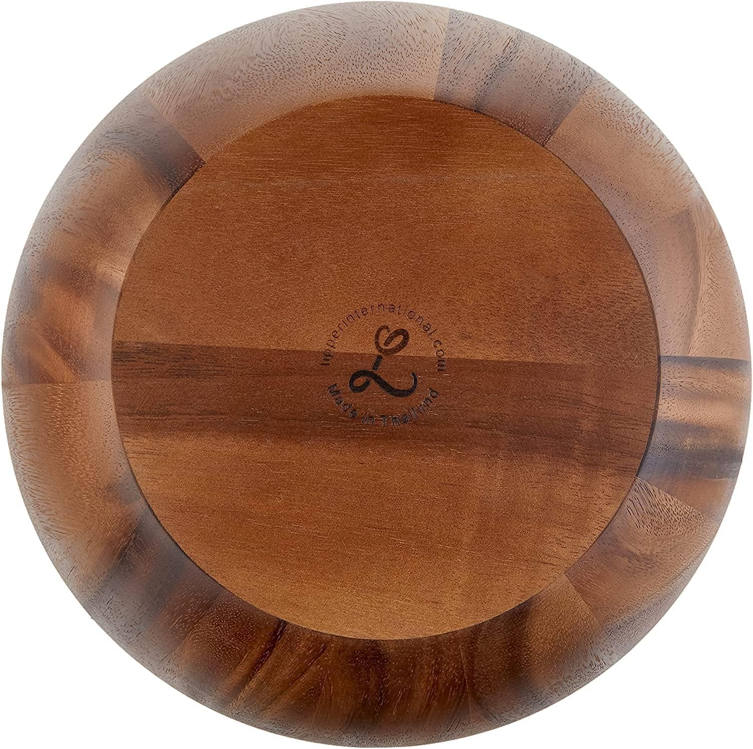 Lipper International Acacia Round Flair Bowl with a 12-inch diameter for large servings.