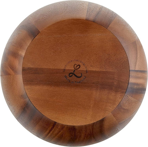 Lipper International Acacia Round Flair Bowl with a 12-inch diameter for large servings.